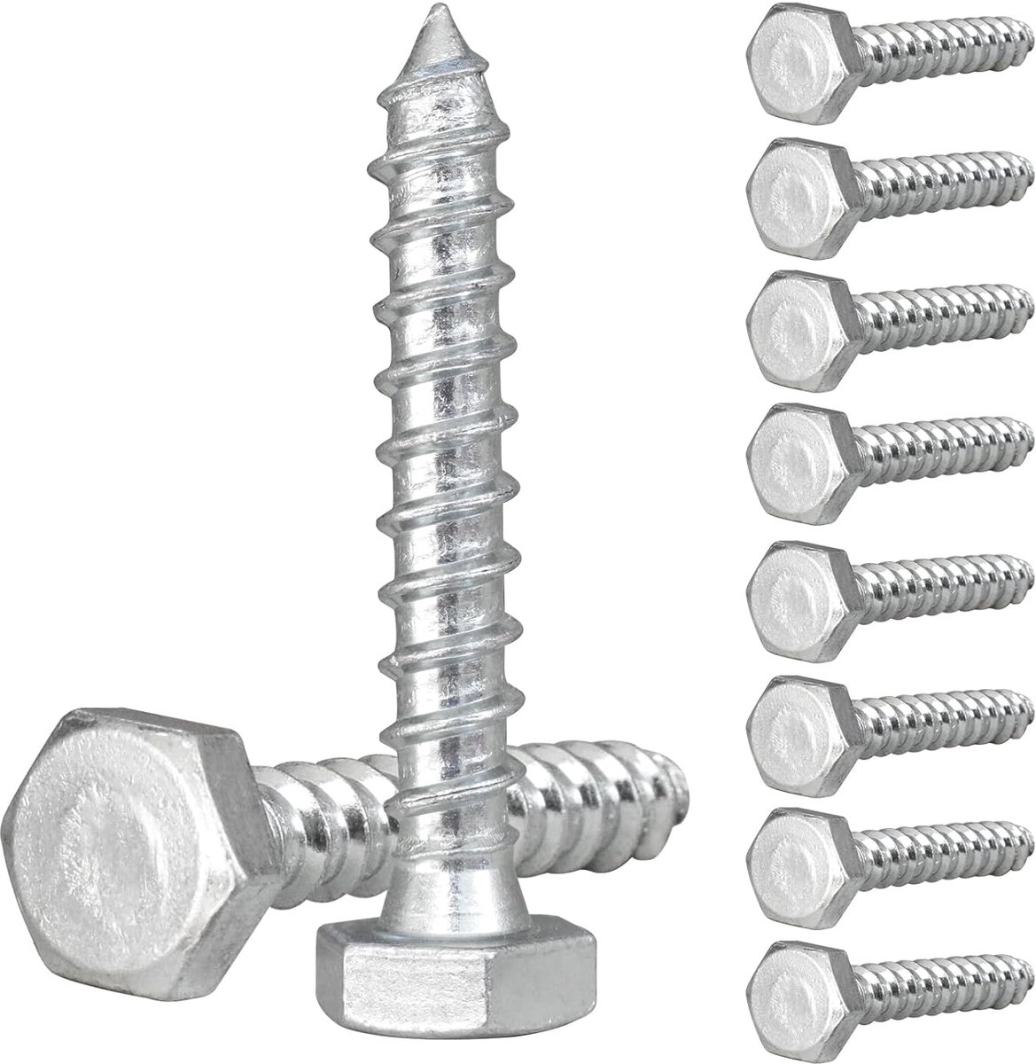 Hex Schroeven M10 x 60 mm - Gegalvaniseerd Staal - Hoogwaardige Sterkte - Ideaal voor Houtprojecten - ShopVlot