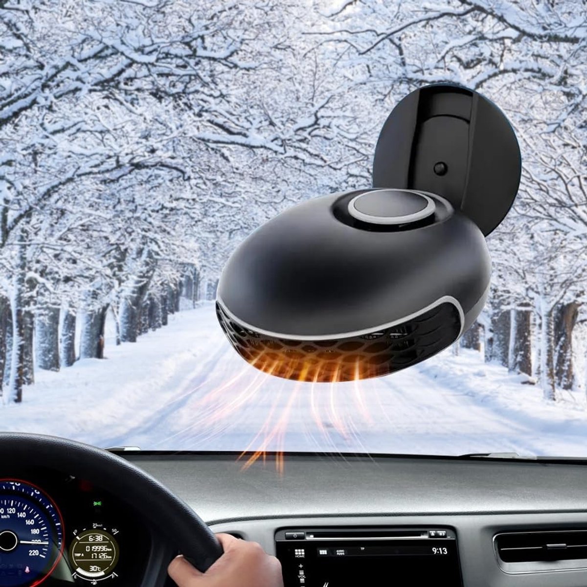 Autoverwarming 12 V - Draagbare anti-fog kachel - Ergonomische handgreep - Snel ontdooien van autoruiten - ShopVlot