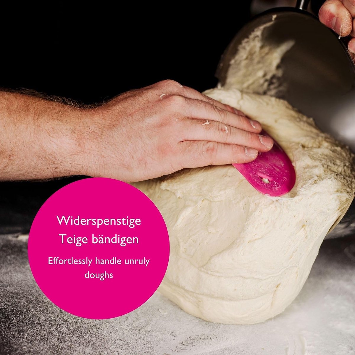 deegschraper 3-in-1 - anthraciet - met sluiting - perfect voor het portioneren van deeg - ShopVlot