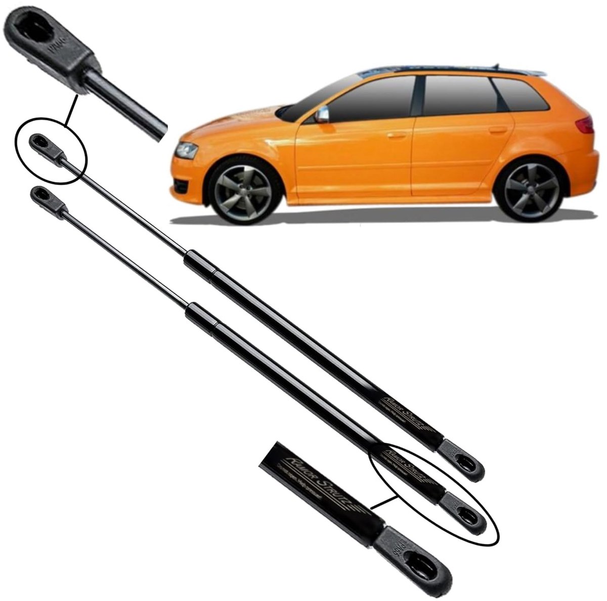 Gasveren achterklep Audi A3 Hatchback 2003-2012 - 2x vervangingsset - lengte 475 mm - eenvoudig te installeren - ShopVlot