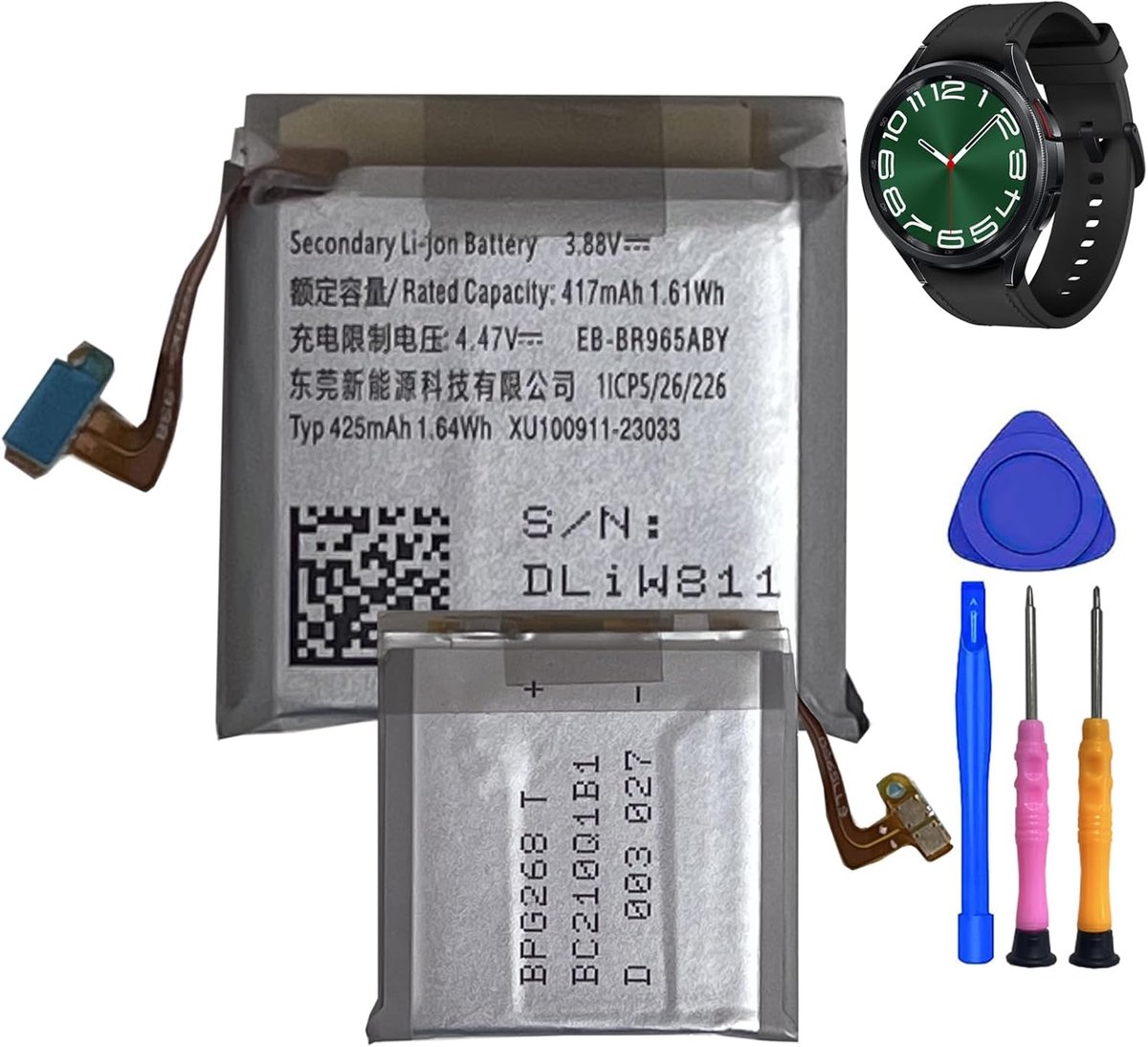 Vervangingsbatterij voor Galaxy Watch 6 47mm - Inclusief gereedschap - Hoogwaardige A+ cellen - Eenvoudig te vervangen - ShopVlot