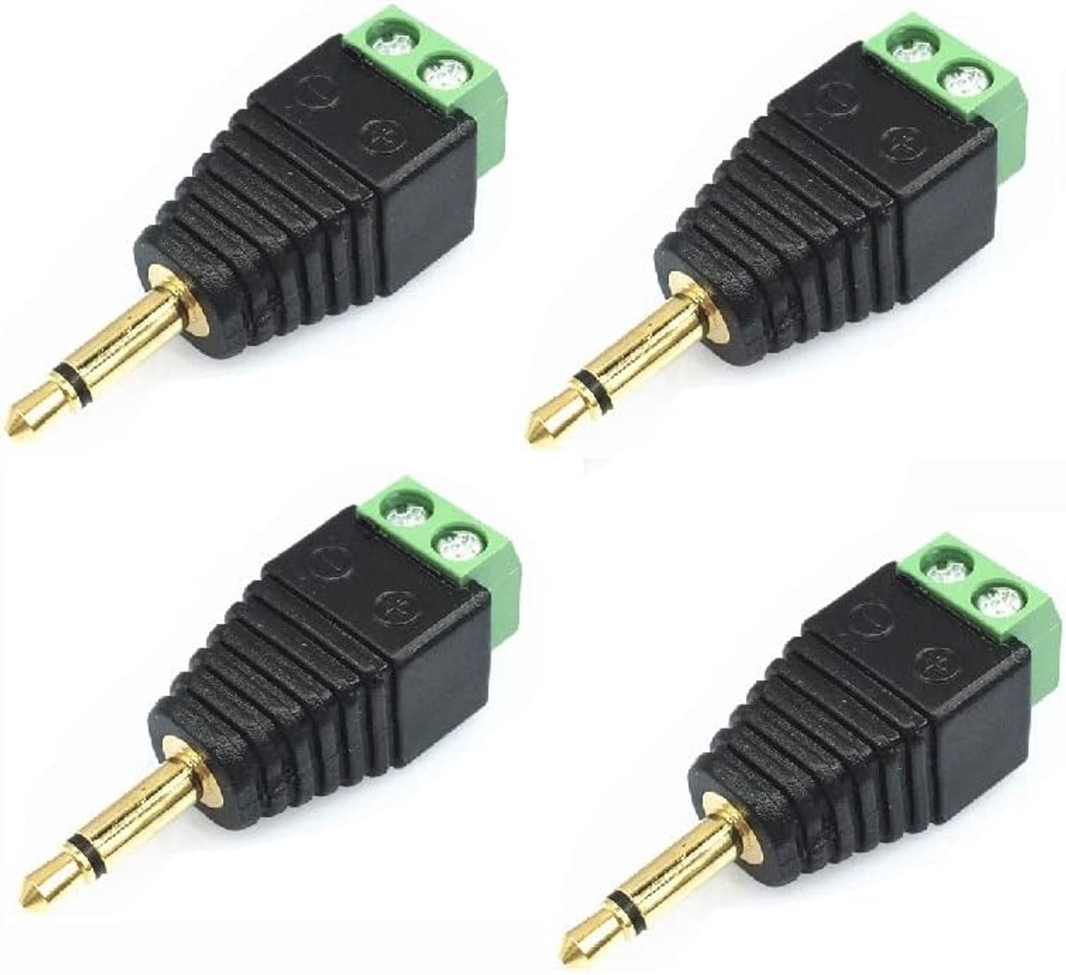 3.5mm jack plug adapter - 2 pin schroefterminals - goudgeplateerd - betrouwbare verbinding - ShopVlot