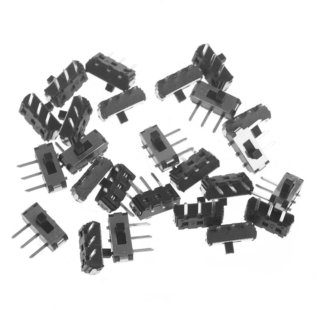 Slide switch 25Pcs/Set MSK-12D19 G2 - 1P2T 3 Pin - Horizontaal - Ideaal voor kleine elektronische projecten - ShopVlot