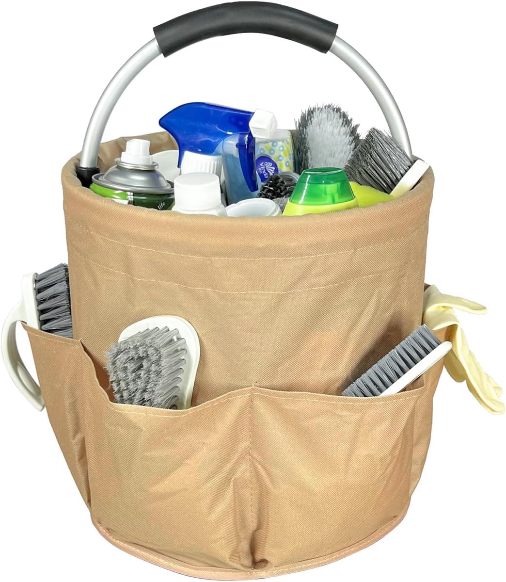 Schoonmaak organizer met handvat - 6 compartimenten - Oxford stof - Ideaal voor huishoudelijke producten - ShopVlot