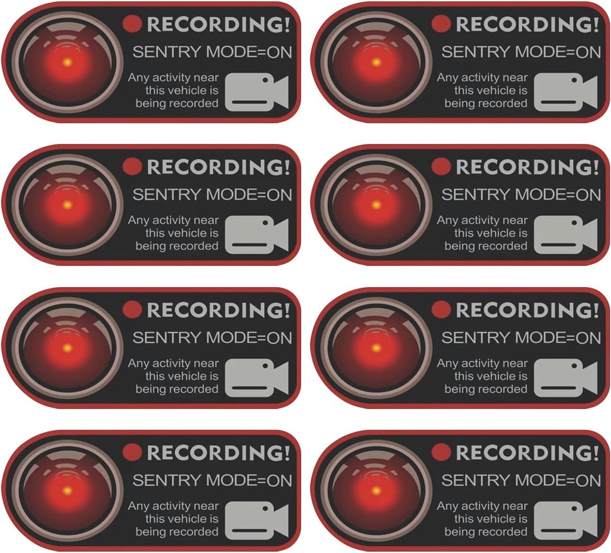 Auto sticker set 8 stuks - Anti-diefstal waarschuwing - Zelfklevend en stevig - Voertuigbescherming - ShopVlot