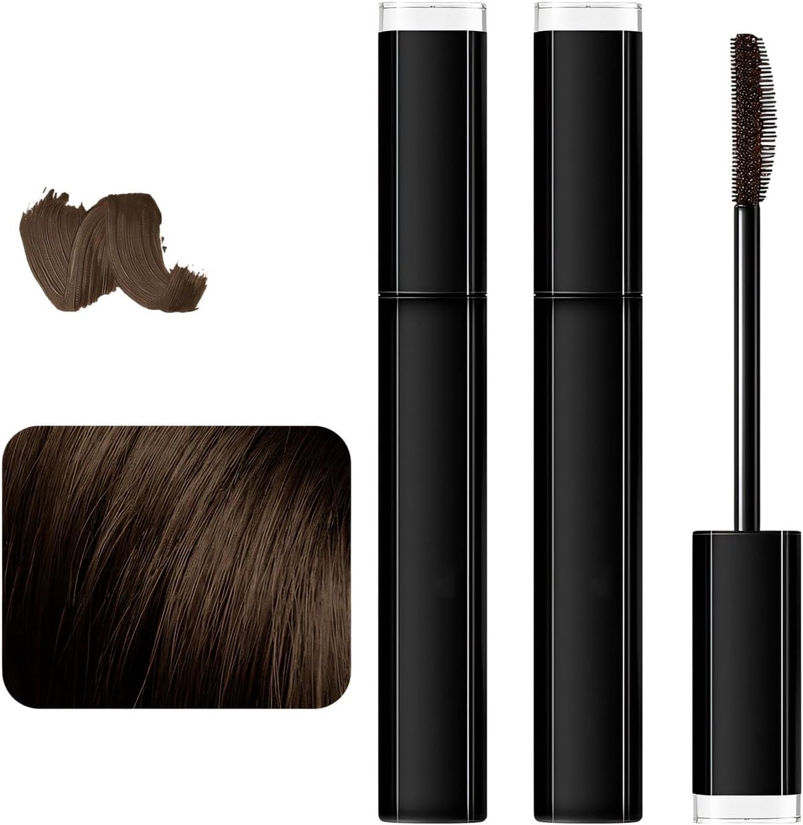 Haar kleurpen set van 2 - Donkerbruin - Wasbaar - Directe dekking grijs haar - ShopVlot