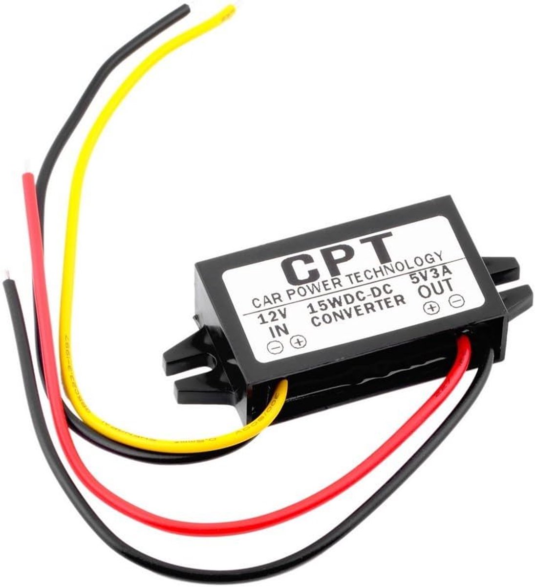 DC/DC converter 12V naar 5V 3A - waterdichte behuizing - hoge efficiëntie - ideaal voor auto LED displays - ShopVlot