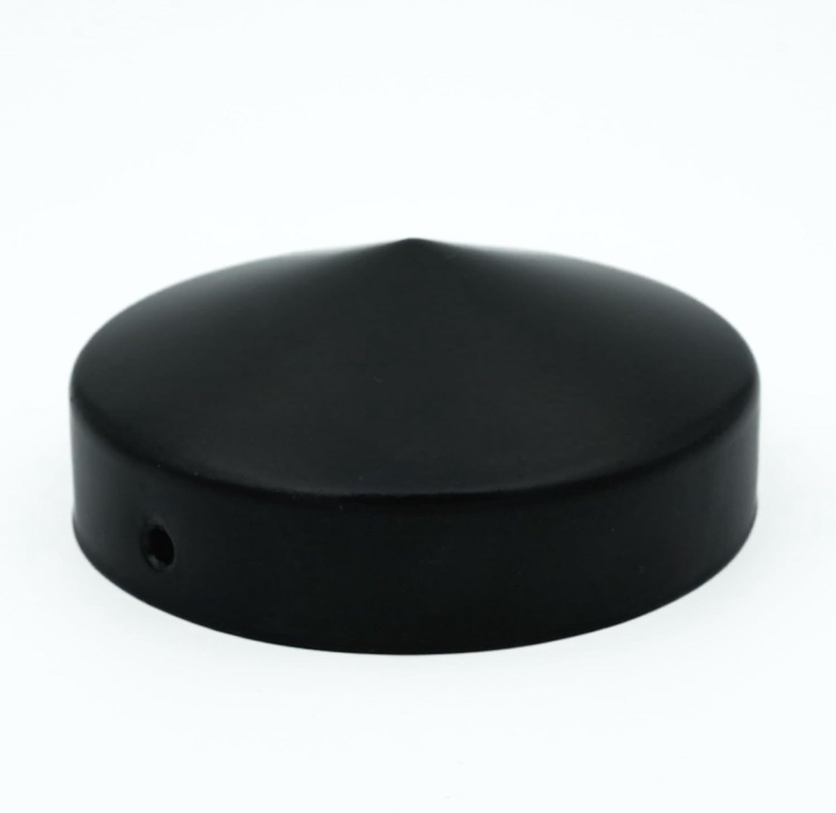 Paaldoppen rond 121 mm - staal zwart gepoedercoat - met bevestigingsgaten - bescherm houten palen - ShopVlot