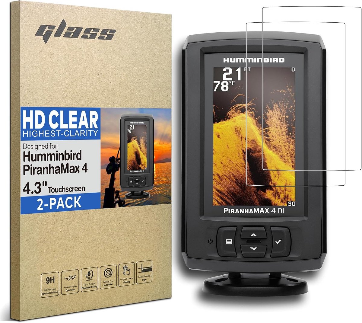 Tempered glass screen protector 4.3 inch - set van 2 - dubbelgehard - bescherming tegen krassen - ShopVlot