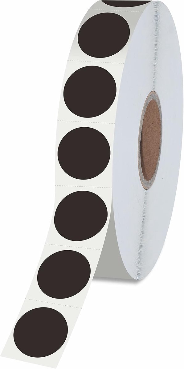 Ronde zwarte kleurcode stickers 1500 stuks - Zelfklevend - Voor organisatie en labelen - ShopVlot
