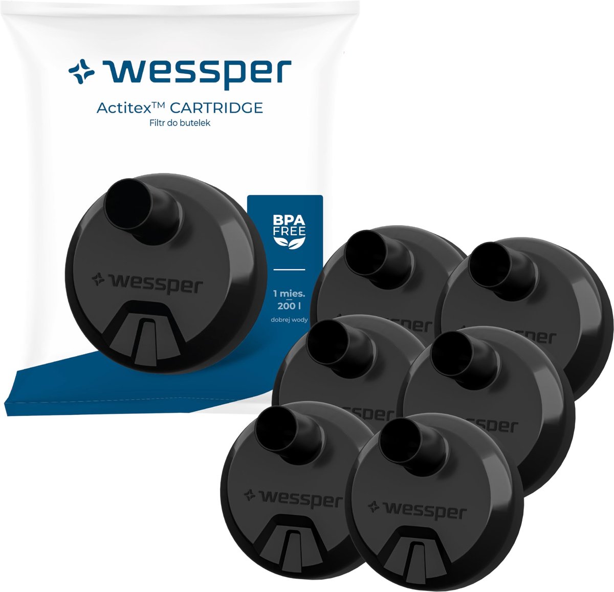Filter voor waterfles - 6 stuks - actieve kool - vervanging voor Aquaphor patronen - ShopVlot