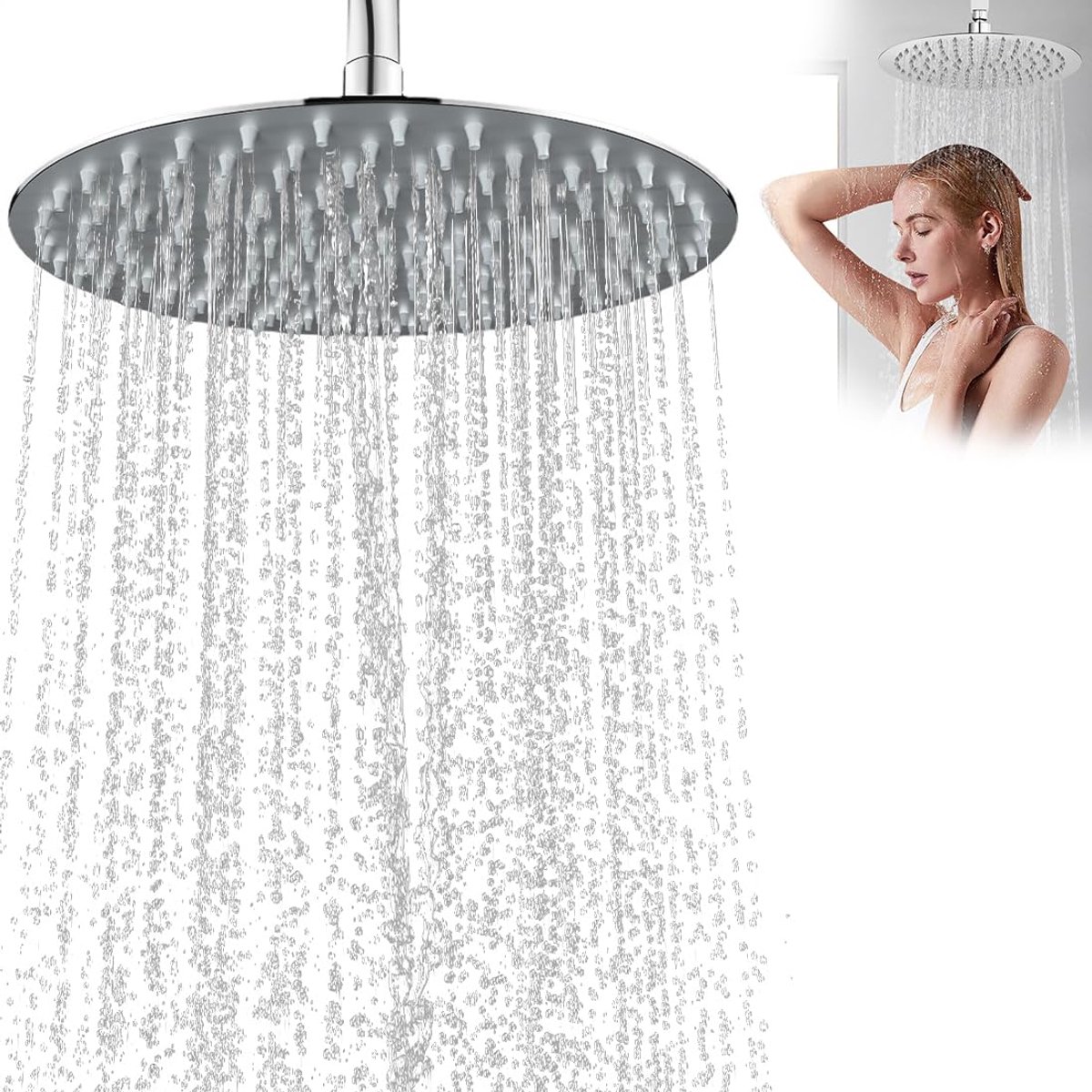 Regendouche 8 inch - verstelbare douchekop - kalksproeiers - waterbesparend douchen - ShopVlot