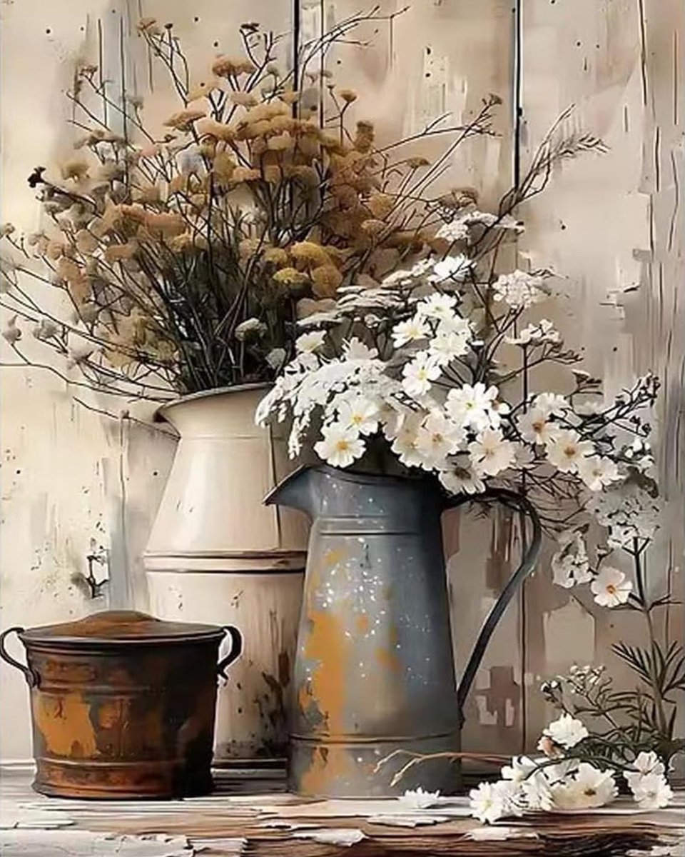 Schilderen op nummer volwassenen 40x50 cm - Bloem schilderij - DIY acrylverf - Creatieve huisdecoratie - m-winkel