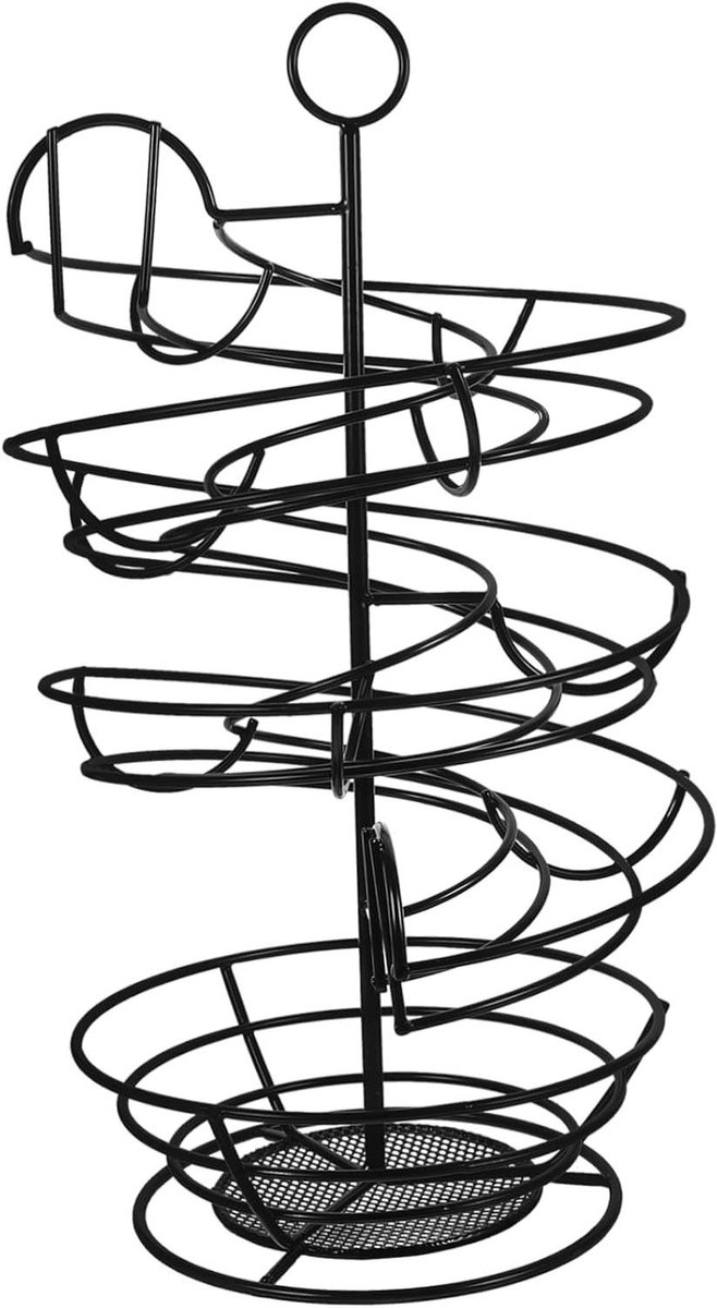 Eier Dispenser Houder - Eierrek Spiraal - Keuken Ordenen - Grote Capaciteit - 36x20x20 cm - Zwart