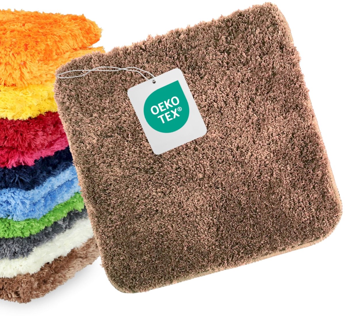Badmat bruin 45x45 cm - antislip - machinewasbaar - ideale toiletmat - ShopVlot