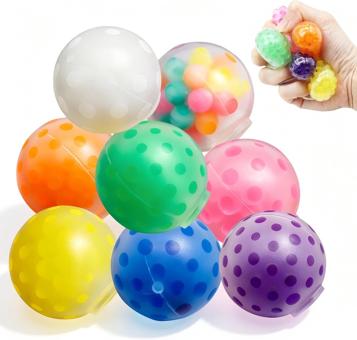 Stressballen set 8-delig - Diverse uitvoeringen - Antistressspeelgoed - Voor angstverlichting - ShopVlot
