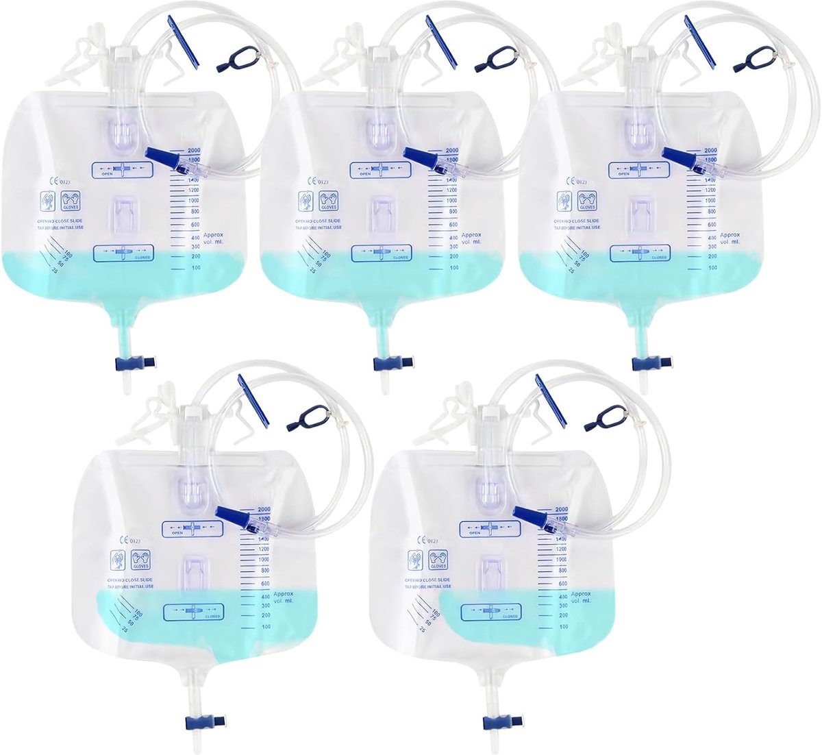 Urinezak 2000ml - Steriel PVC - Met afsluitklep en stoffen riem - Geschikt voor mannen en vrouwen - ShopVlot