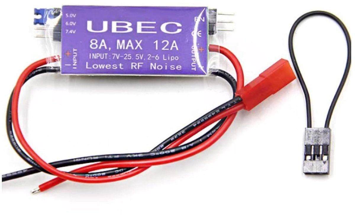 Voltage Regulator UBEC 8A - 5V 6V 7.4V Output - Stap-Down Module - Perfect voor RC Vliegtuigen - ShopVlot