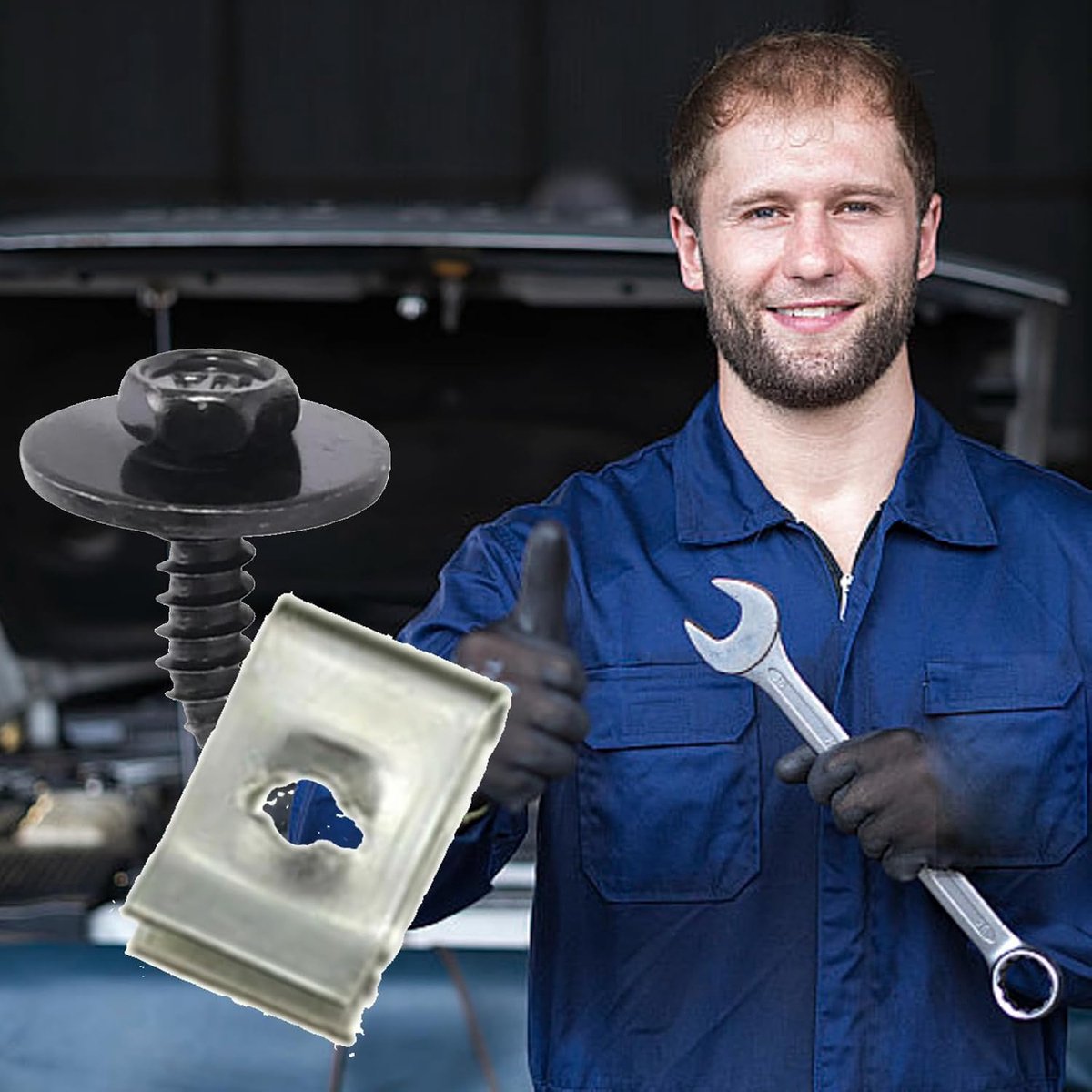 Auto U-klemmen set met schroeven - 20 U clips + 20 zelftappende schroeven - voor bumper en spatbord bevestiging - ShopVlot