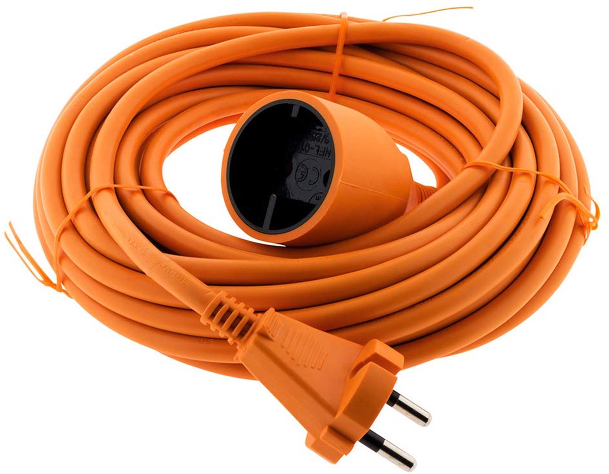 powercord 2 meter - zwart - versterkte kabel - ideaal voor opladen - ShopVlot