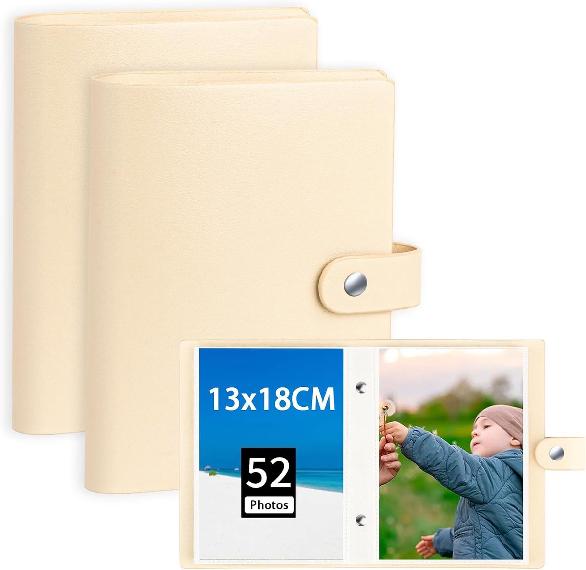 Fotoalbum 13x18 cm - Beige - 52 Foto's per Album - Perfect voor Herinneringen - ShopVlot