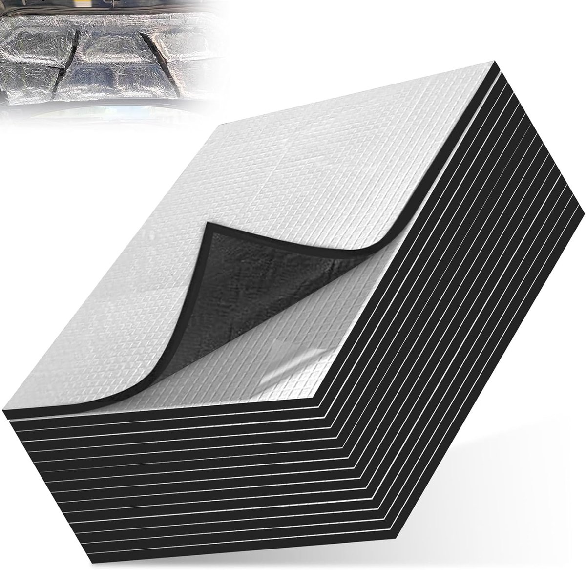 15 Pieces Sound Insulation Mat 25 x 18 cm Fire Resistant Self-Adhesive Waterproof Moisture Resistant Heat Insulating - ShopVlot
