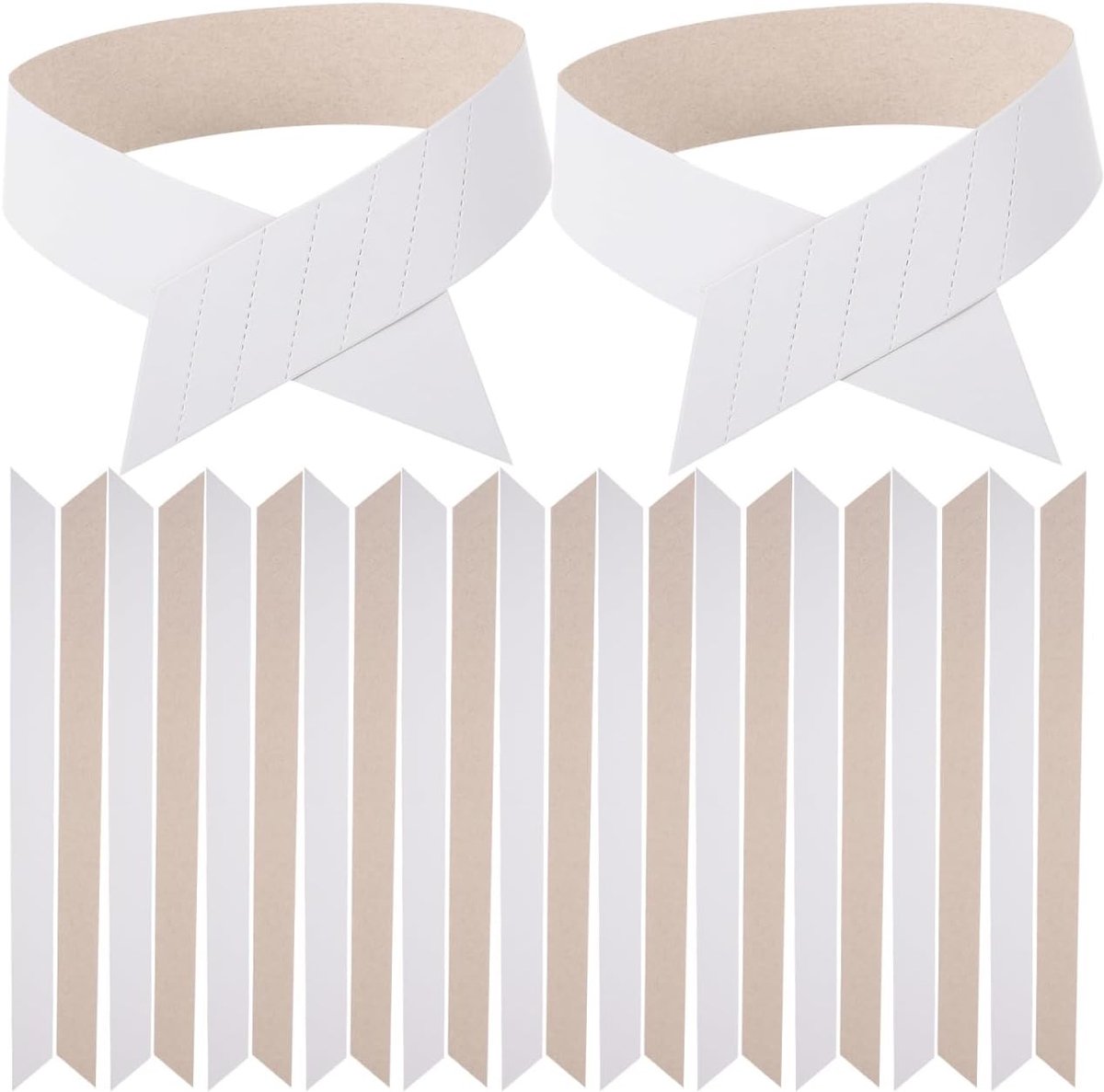 100 stuks papieren kraagsteunen voor herenoverhemden, 41,5 x 3 cm, wit, kraagverstevigingen voor vormbehoud, flexibele - ShopVlot
