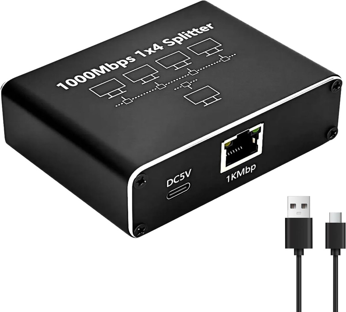 RJ45 stekkerdoos, Ethernet 1 tot 41000 Mbps, Ethernet RJ45, netwerksplitter, Gigabit Hub stekkerdoos voor computers - ShopVlot