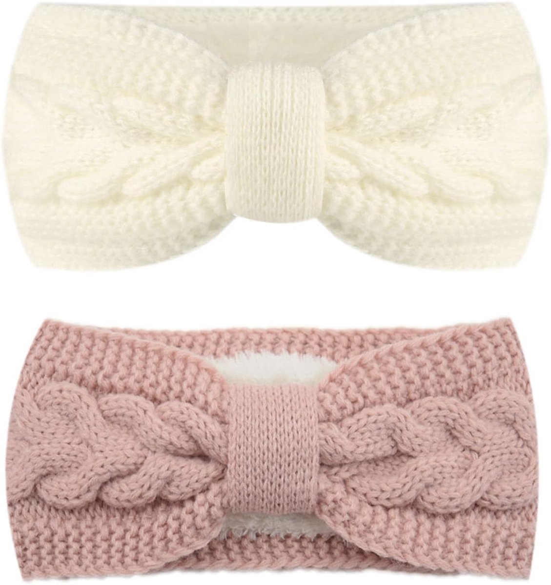 Pack of 2 Hair Bands, Elastic Thickened Headband for Women, Knitted Hair Band for Women, Lined with Soft Inner Lining - ShopVlot