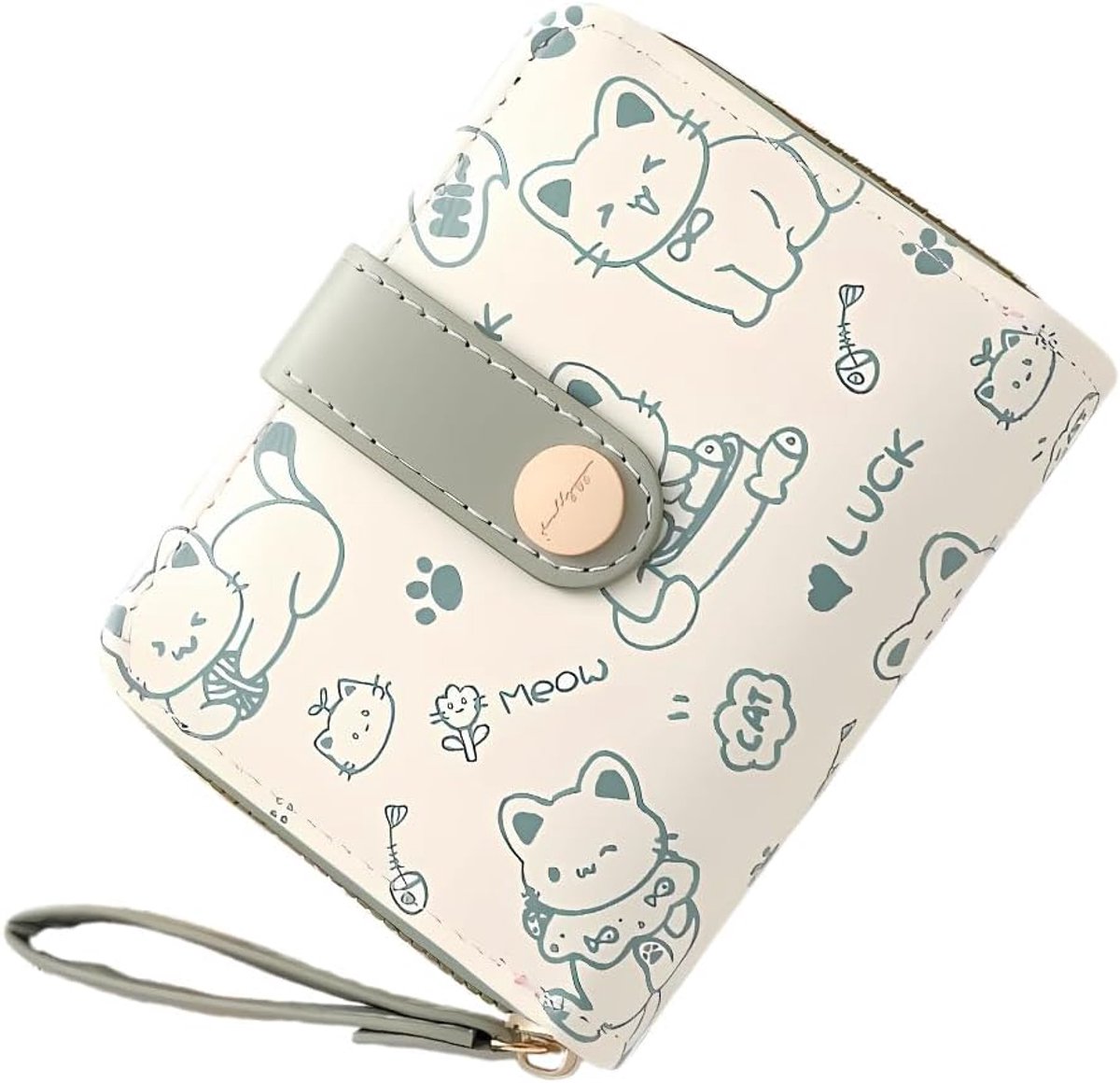 Mini Cat Purse, Cute Girls Wallet for Women, Leather Wallet for Teenagers Girls Multiple Compartments Children's - ShopVlot