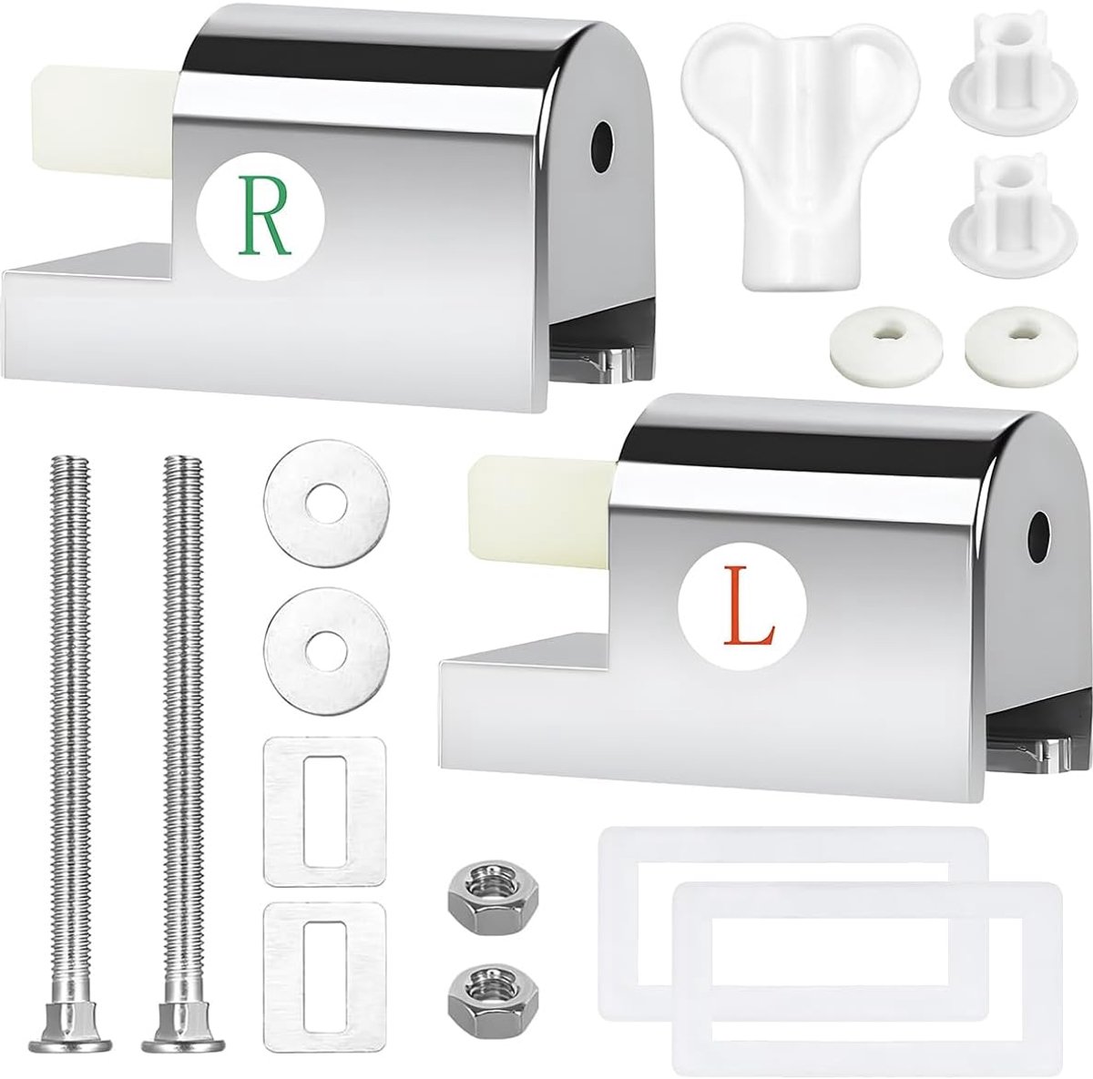 2 stuks wc-bril bevestiging softclose - universele wc-bril scharnieren van roestvrij staal - ShopVlot