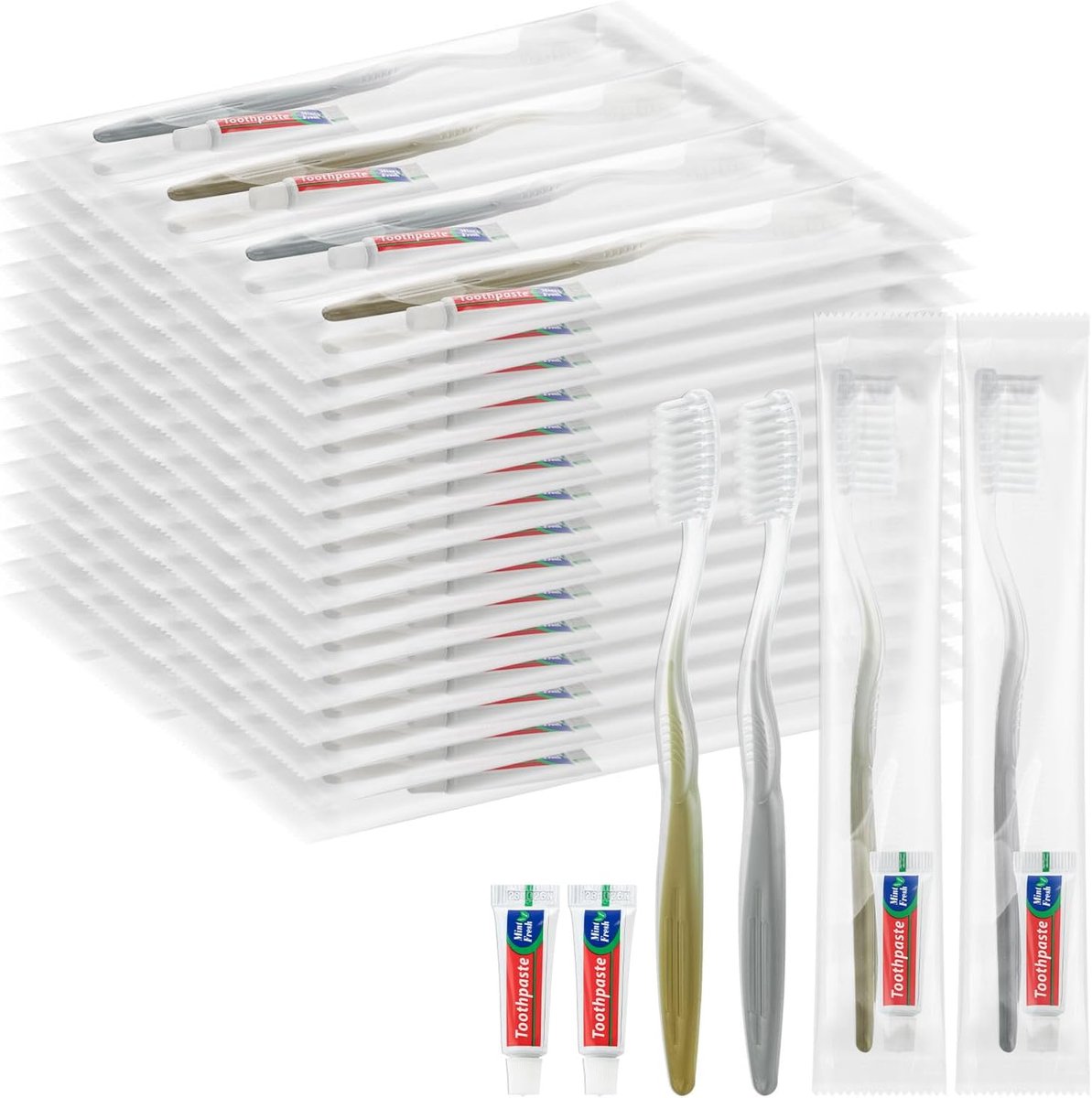 Disposable Toothbrush, Gold and Silver Toothbrush and Toothpaste, Individually Packed, Suitable for Hotel, Home - ShopVlot