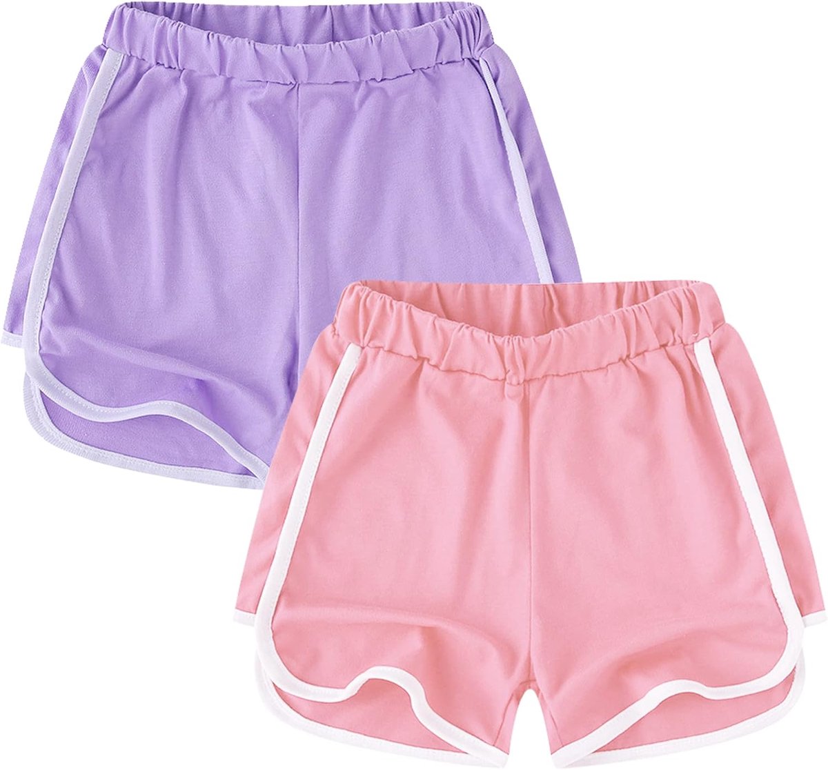 GENTABY Meisjesshorts, katoen, voor kinderen, gymbroek, atletisch met zomer, sport, hardloopshorts, jongens, zwart - ShopVlot