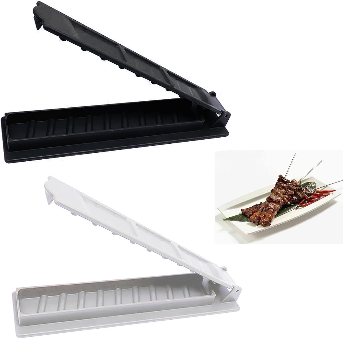Handmatige Kebab Maker - 2 stuks - Press spiesen - Grill hittebestendige anti-aanbaklaag - cabobvorm herbruikbare kebab-maker - grill gereedschap