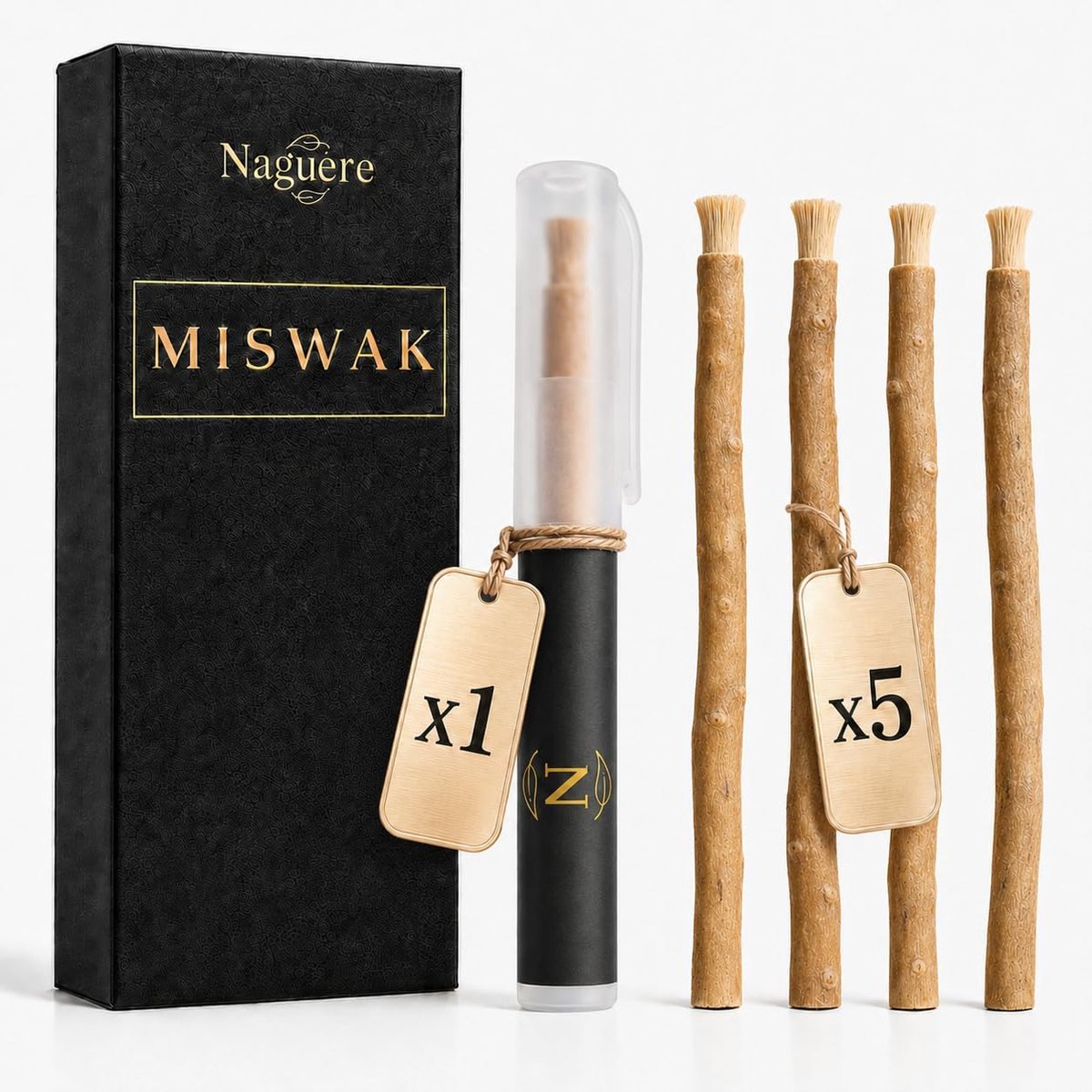 Siwak sticks 5 stuks - natuurlijk miswak - zonder conserveringsmiddelen - traditionele mondhygiëne - ShopVlot