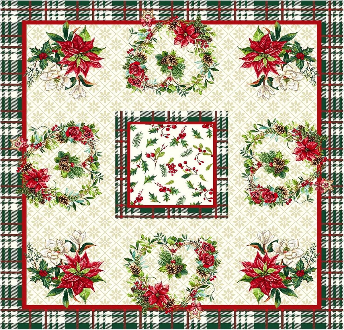 Gobelin tafelloper 100 x 100 cm - gezoomde gobelin-stof - Made in Italy - perfect kerstcadeau - ShopVlot
