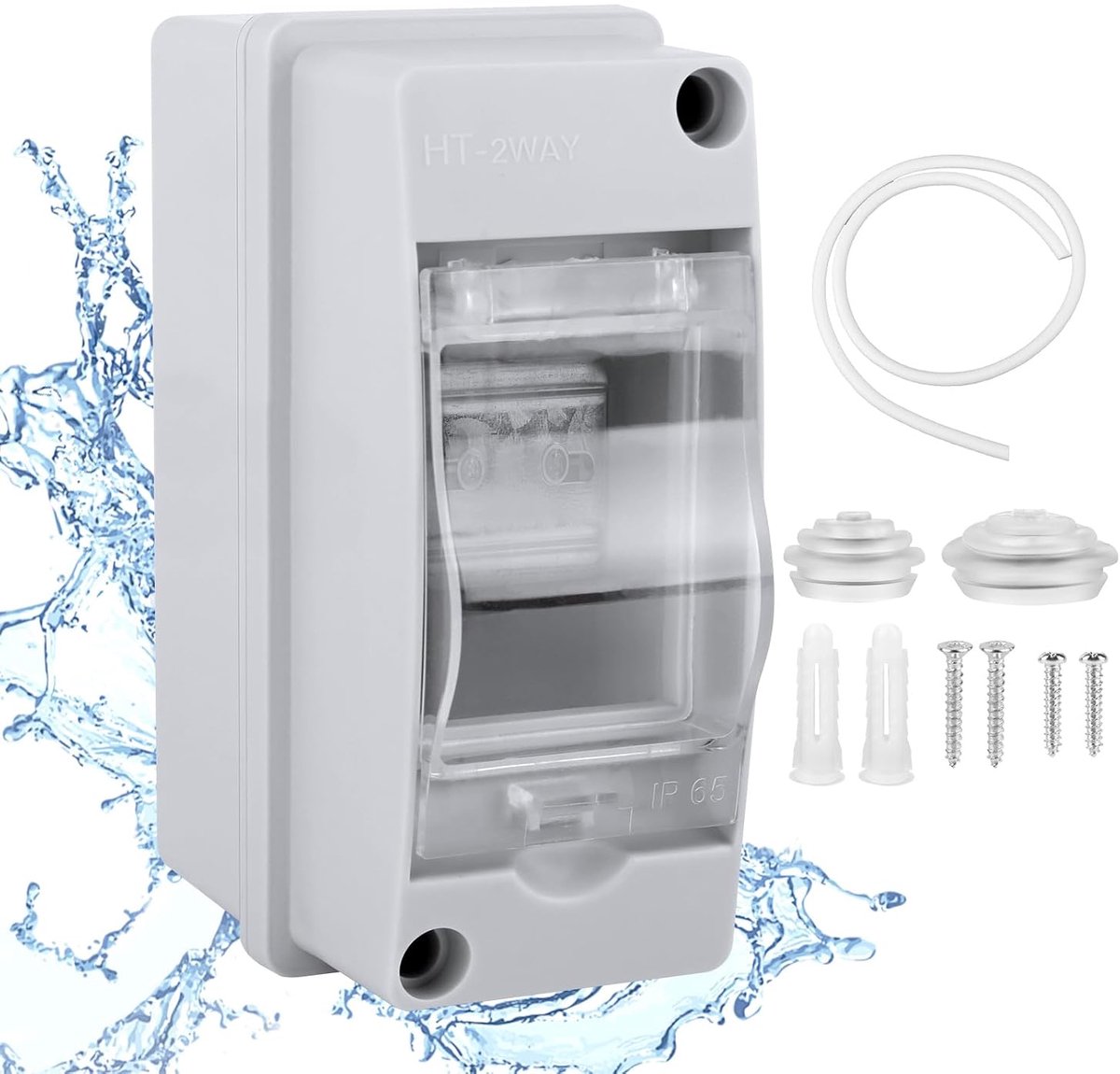 Distributor housing, waterproof, IP65, 2 modules, outdoor enclosure, ABS plastic, for electricity, communication - ShopVlot