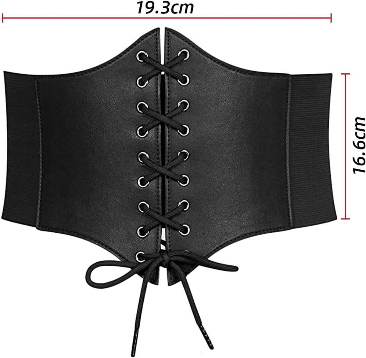 VicSec Women Elastic Lace-up Corset Belt Tied Waspie Wide Belts Costume Stretch Waist Belt Cinch Belt Elastic Wide - ShopVlot