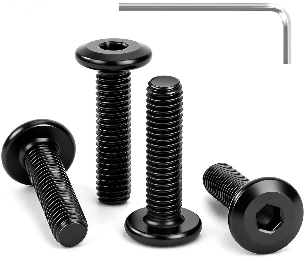 Pack of 25 Flat Head Screws Hex Shank M5x30mm Stainless Steel A2 Full Thread with Hex Key for DIY Furniture - ShopVlot