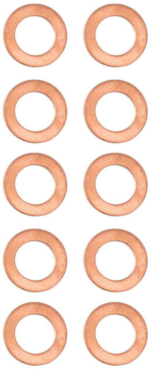 10Pcs M12 Copper Oil Drain Plug Rings Crushing Gaskets for High Temperature Change - ShopVlot