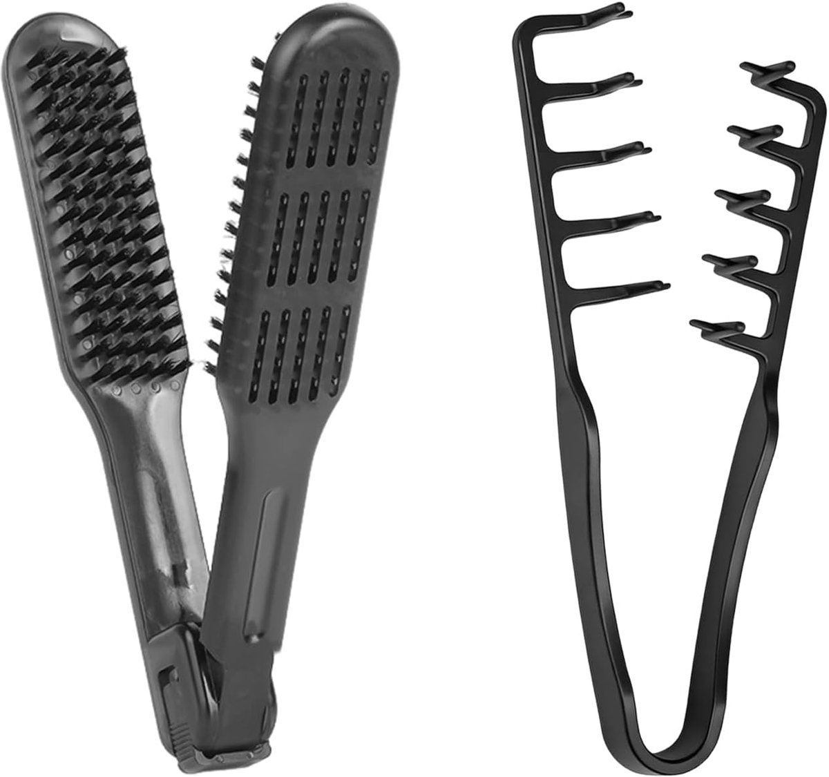 1 Rail Comb, 1 Styling Comb, Antistatic Thermal Insulation Comb For Straight Hair, Props For Hair Salons, Fast Styling - ShopVlot