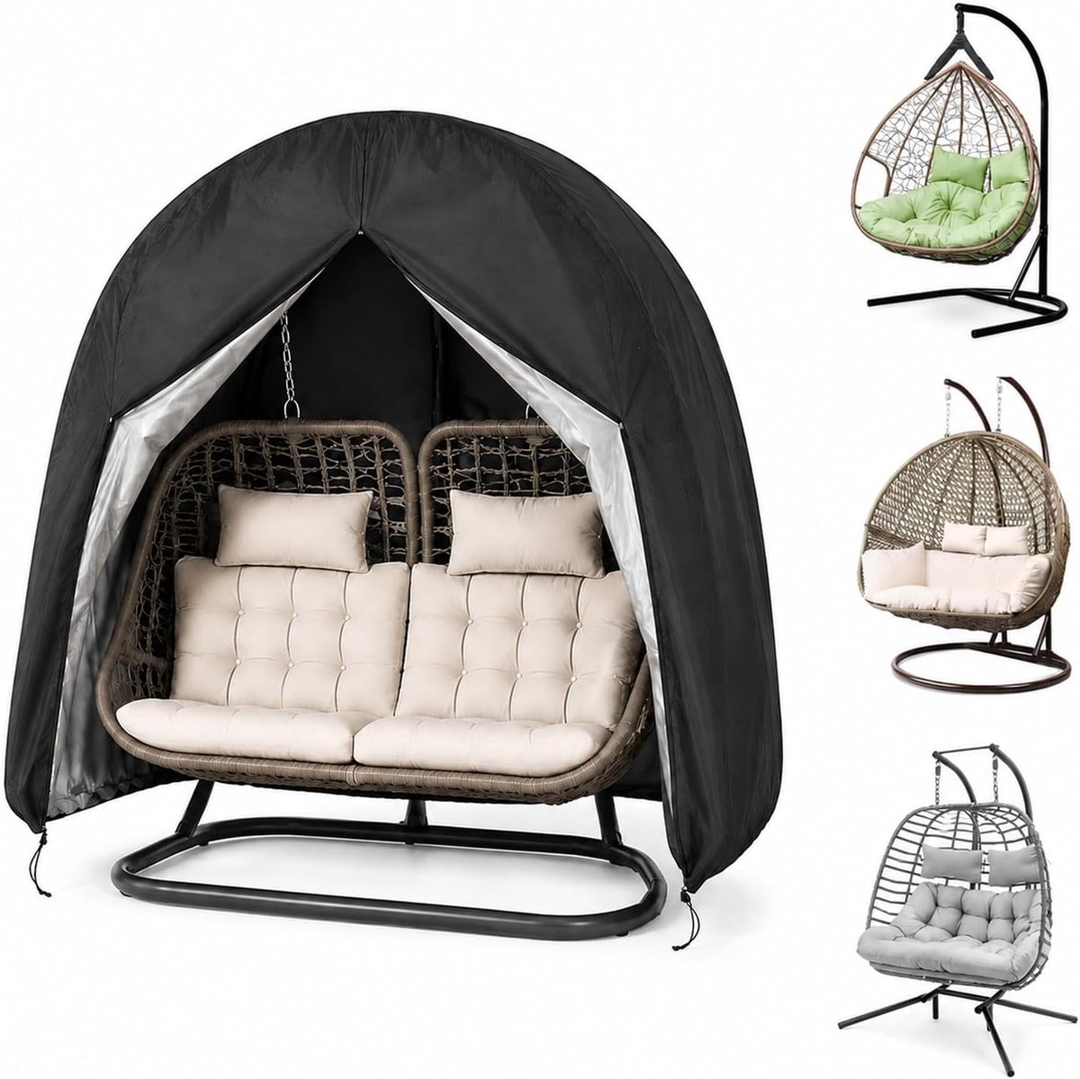 Hanging Chair Cover for 2 People, 200 x 230 cm, Waterproof Protective Cover, Hanging Chair, Outdoor 210D Oxford - ShopVlot