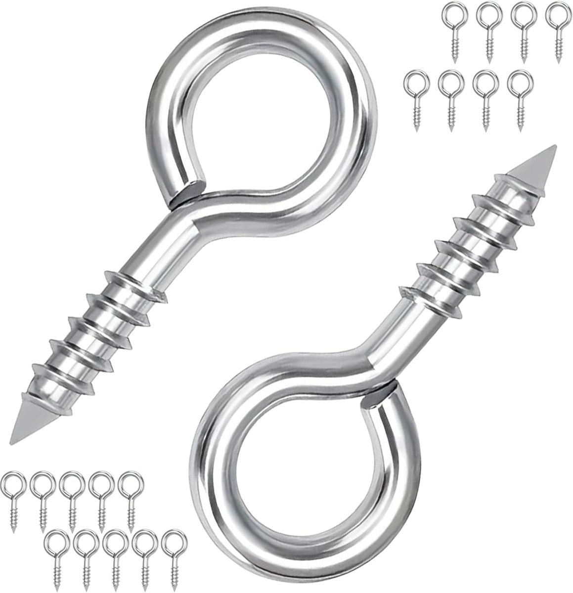 20pcs Screw Hooks, 35mm Metal Eye Screw Self Tapping Ring Hooks Carbon Steel Eye Hooks for Wood, Crafts, Furniture - ShopVlot