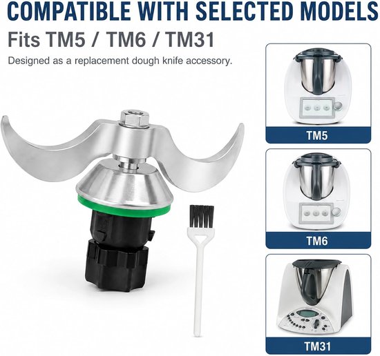 GOOGO Deegmes voor Thermomix TM5/TM6/TM7, Reserveonderdeel, Roestvrijstalen Lemmet en Vervangend Mengmes voor - ShopVlot — afbeelding 5