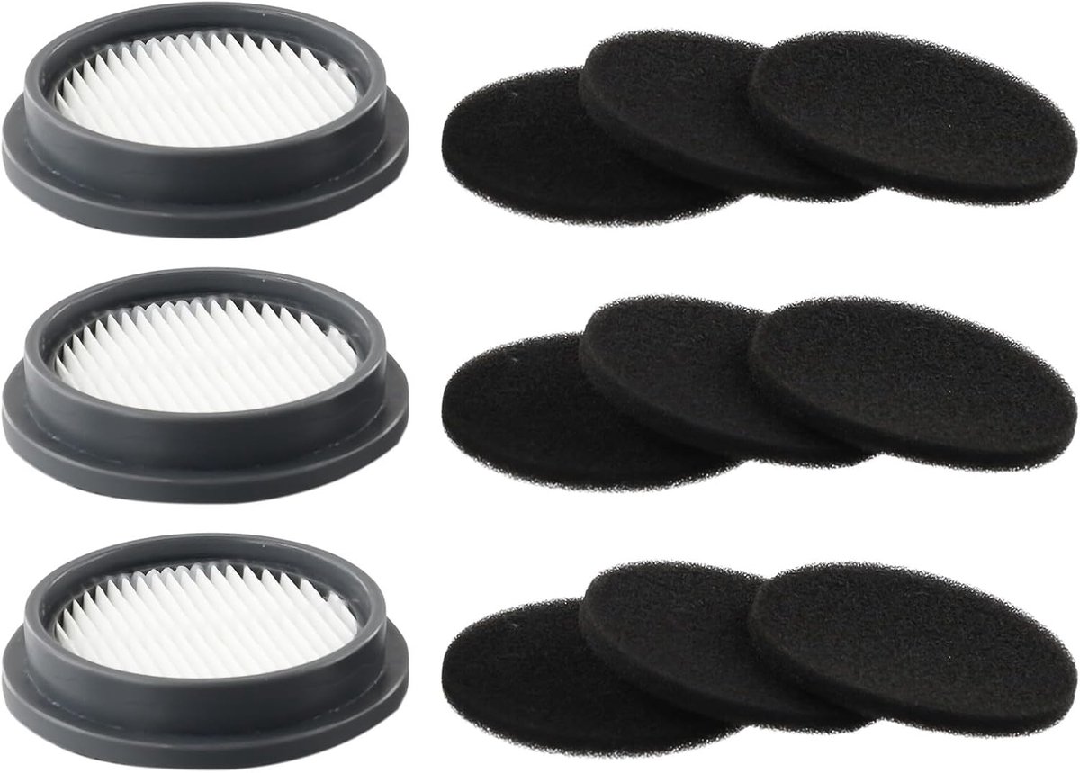 Set of 3 Filters and 9 Pieces Sponge Filter Set, Spare Part for Afoddon A200Pro/A200, for ORFELD B08/C10A/C10G, for - ShopVlot