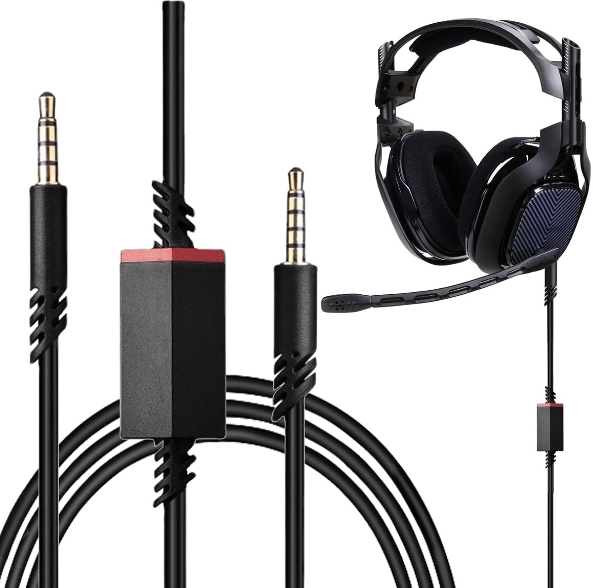 2m Stereo Cable, 3.5mm to 3.5mm, Replacement Audio Cable with Volume Control, Compatible with Astro A10, A30, A40 - ShopVlot