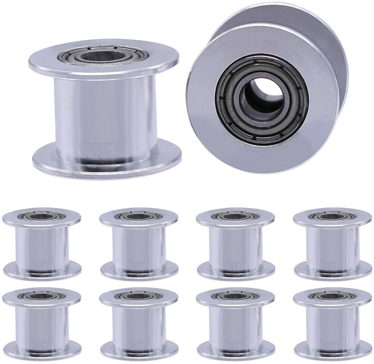 GT2 Pulley 10mm, GT2 Pulley Aluminum Toothless Tensioner 20 Teeth 5mm Bore For 3D Printer 10mm Width GT2 Timing Belt - ShopVlot