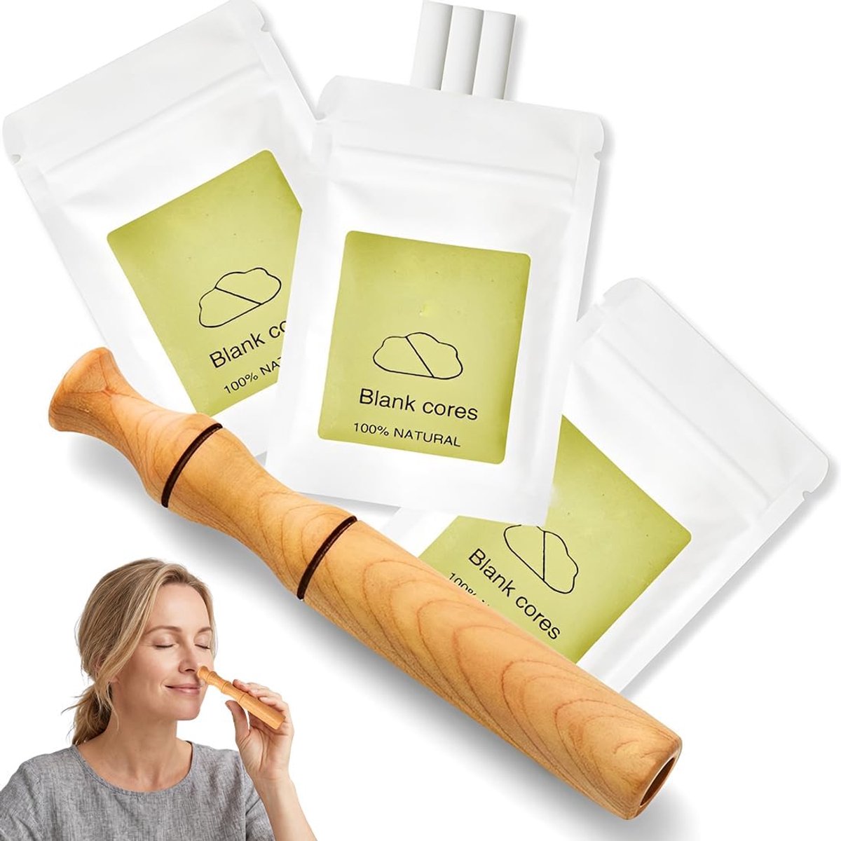 Houten Persoonlijke Etherische Olie Diffuser,Aroma Diffuser met 3 pakjes katoenkorrels inbegrepen,In totaal 9 (9 * 52) - ShopVlot