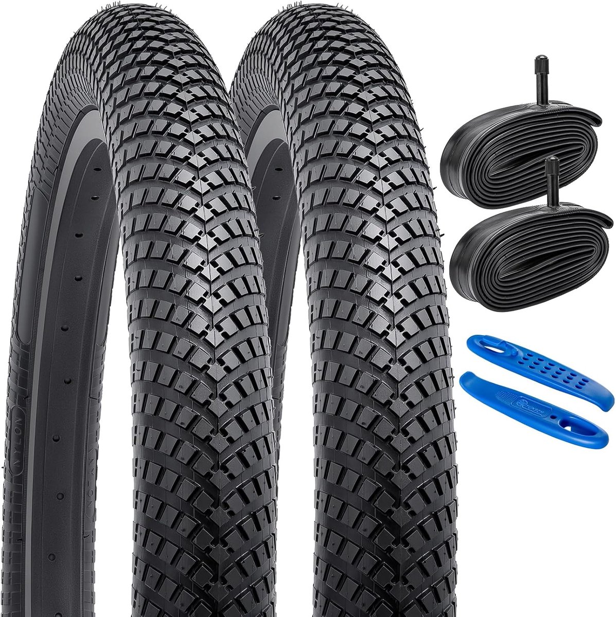 YUNSCM 2-PCS 20-Inch Bicycle Tires 20x2.35/60-406 and 20-Inch Heavy Duty Inner Tube Schrader Valve Compatible with - ShopVlot