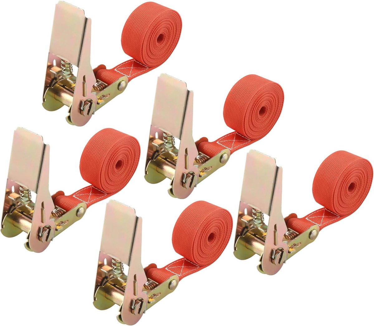 Ratchet straps 25 mm x 2 m - oranje - 900 kg draagvermogen - ideaal voor veilig transport - ShopVlot